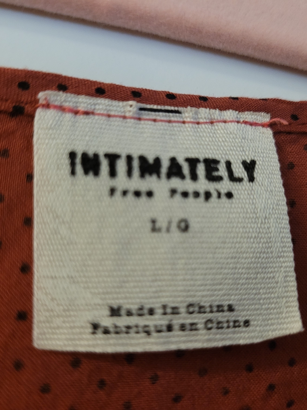 Free People Rust Red Slip with Black Dot Details - Picture 3 of 14